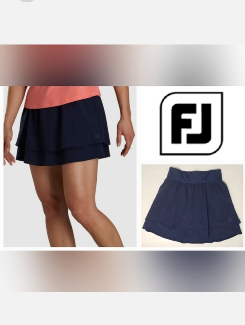 FJ Foot Joy Lightweight Woven Skort in Navy Blue Sz XS